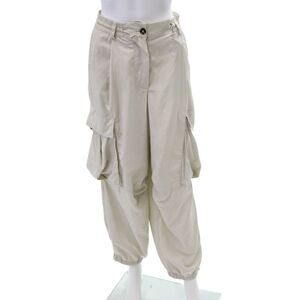 Birgitte Herskind Womens High Rise Edwin Cargo Pants Creamy Beige Size 32